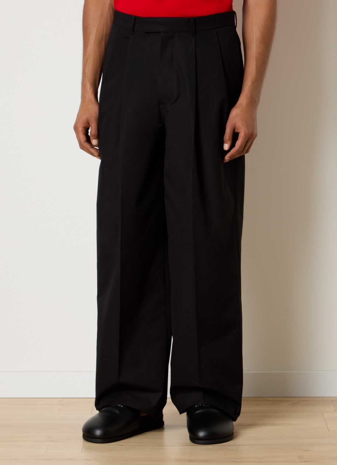 Givenchy Wide fit pantalon met steekzakken - detail zwart