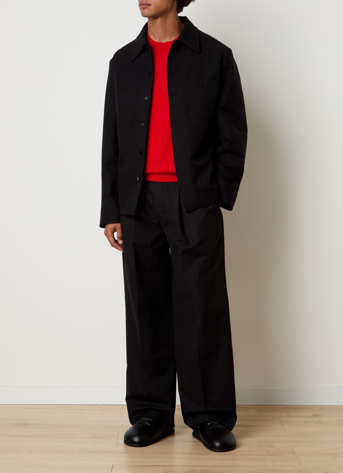 Givenchy Wide fit pantalon met steekzakken - voorkant 5 zwart