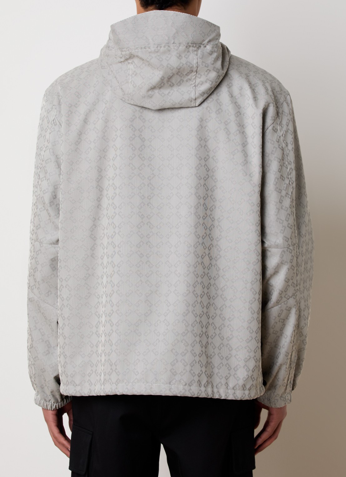 Givenchy Windjack met logoprint en capuchon - achterkant middengrijs
