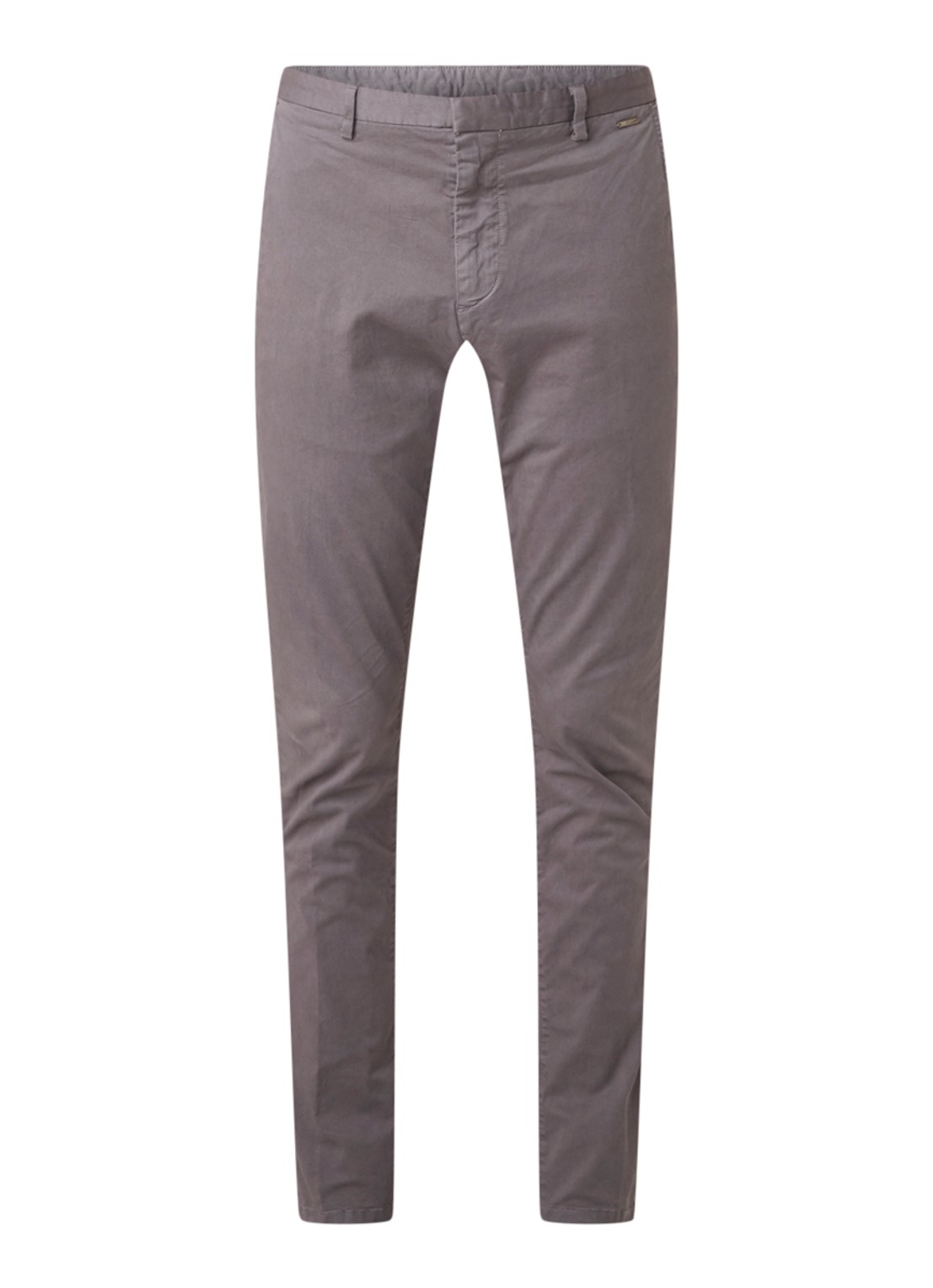Glen slim fit chino van katoen - voorkant 4 grijs