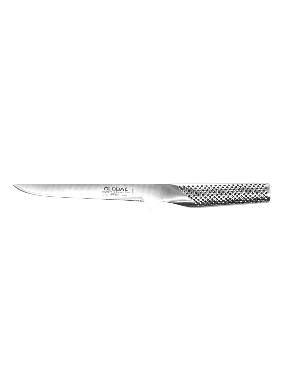 Global G-21 Flexibel uitbeenmes 16 cm - voorkant zilver