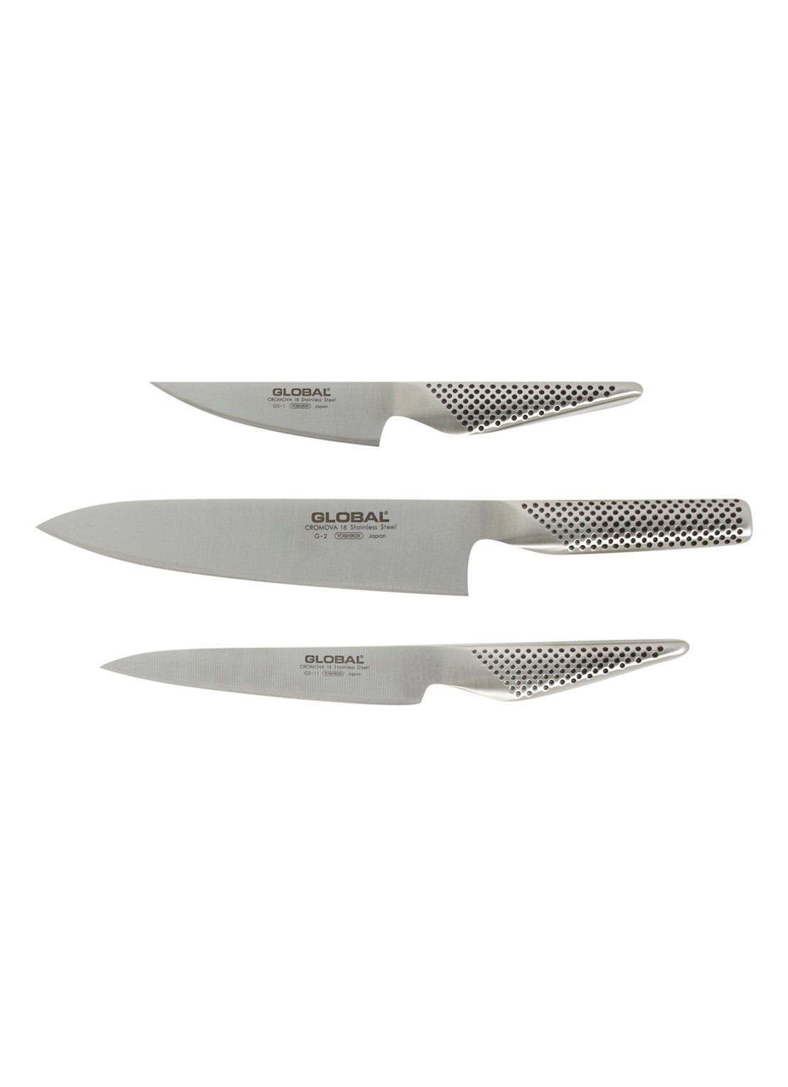 Global G-2111 messenset 3-delig - voorkant zilver