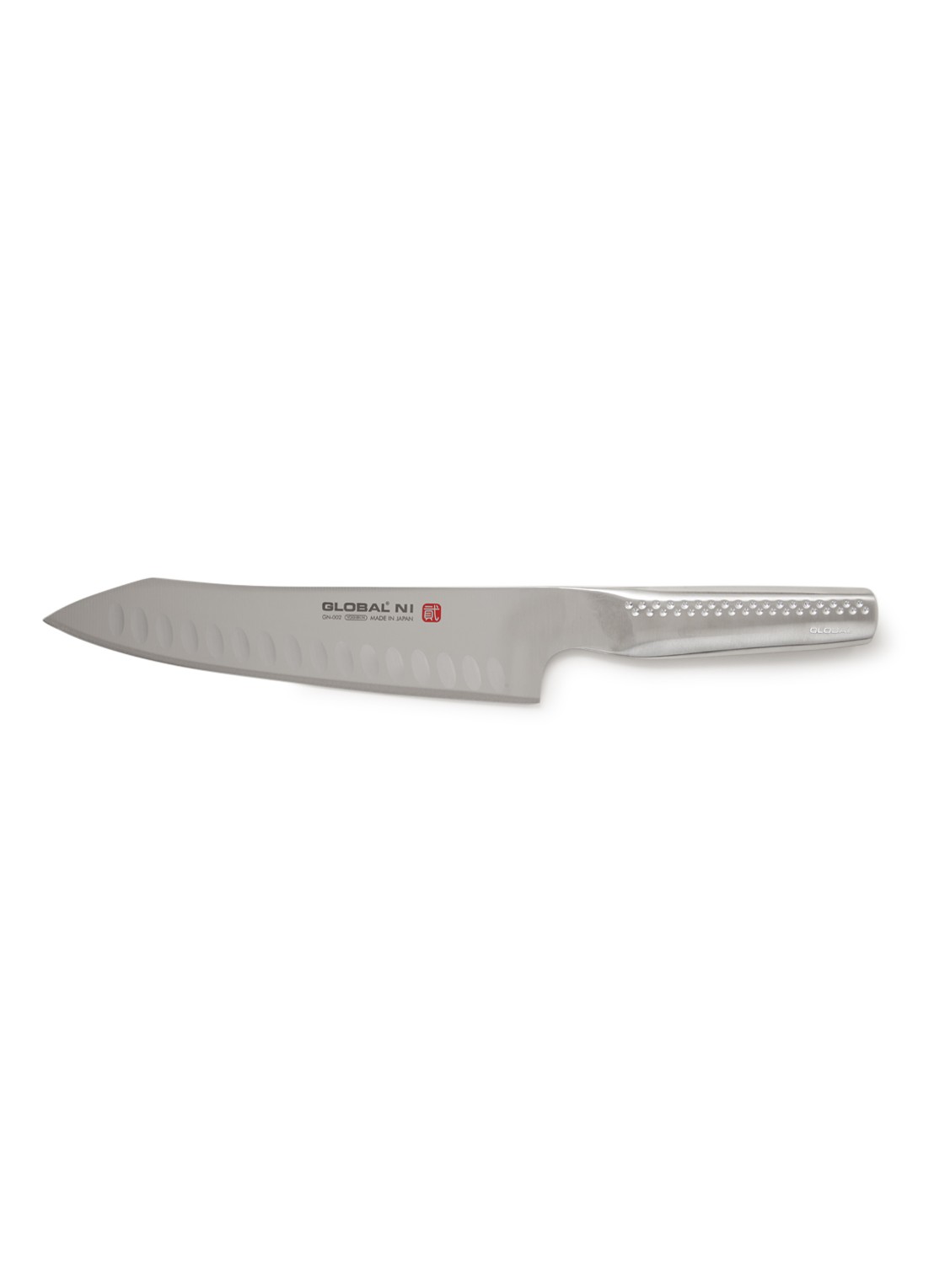 Global GN-002 Oriëntaals koksmes met kuiltjes 20 cm - voorkant zilver