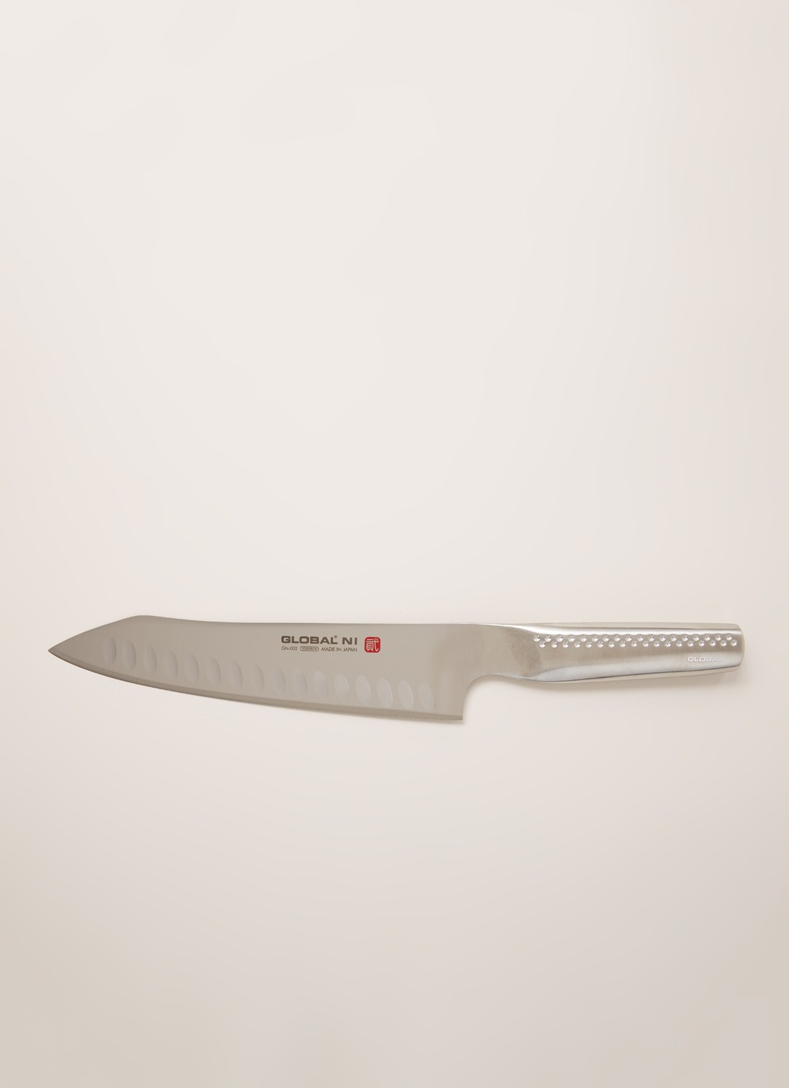 Global GN-002 Oriëntaals koksmes met kuiltjes 20 cm - voorkant 2 zilver