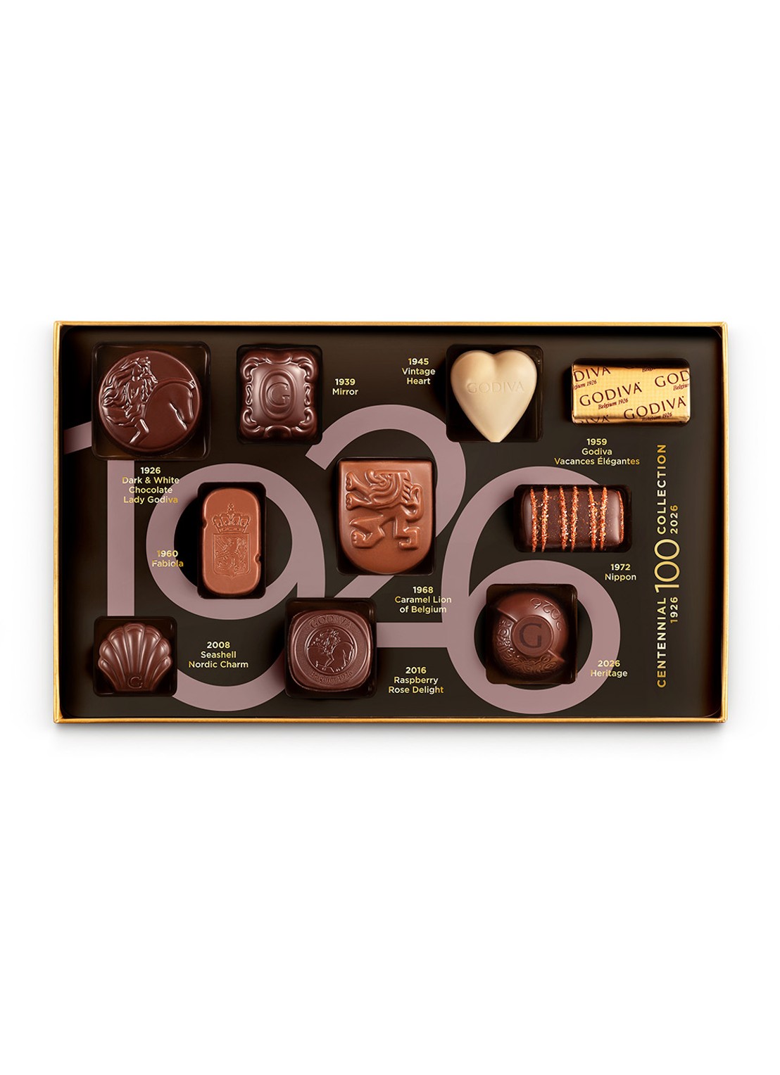 Godiva Centennial Collection 2026 pralines in giftbox 10 stuks 113 gram - detail 3 undefined