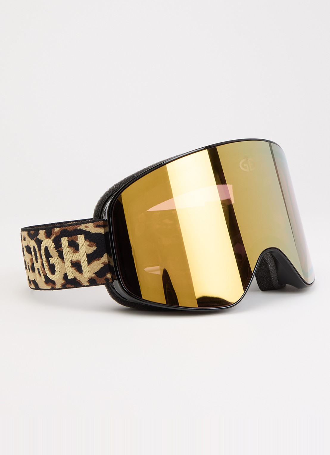Goldbergh Aero skibril met panterprint - voorkant 2 goud