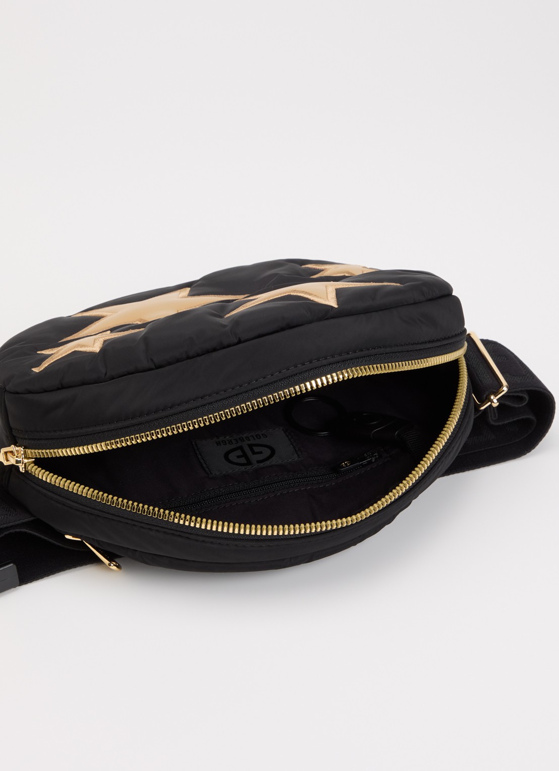 Goldbergh Amayi heuptas met leren details - detail 3 zwart