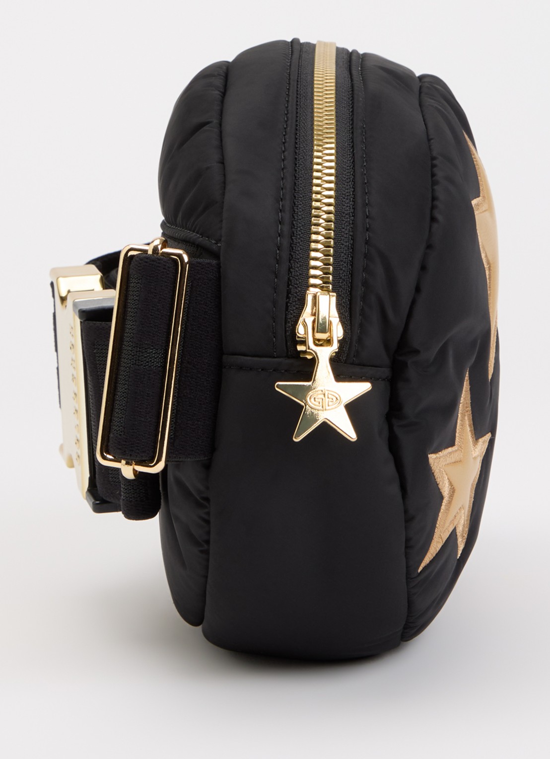 Goldbergh Amayi heuptas met leren details - detail 4 zwart