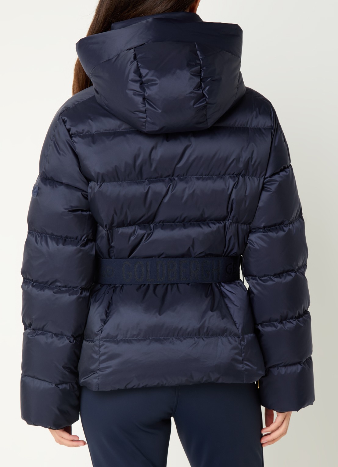 Goldbergh Bea ski-jas met ceintuur en ritszakken - achterkant 6 donkerblauw