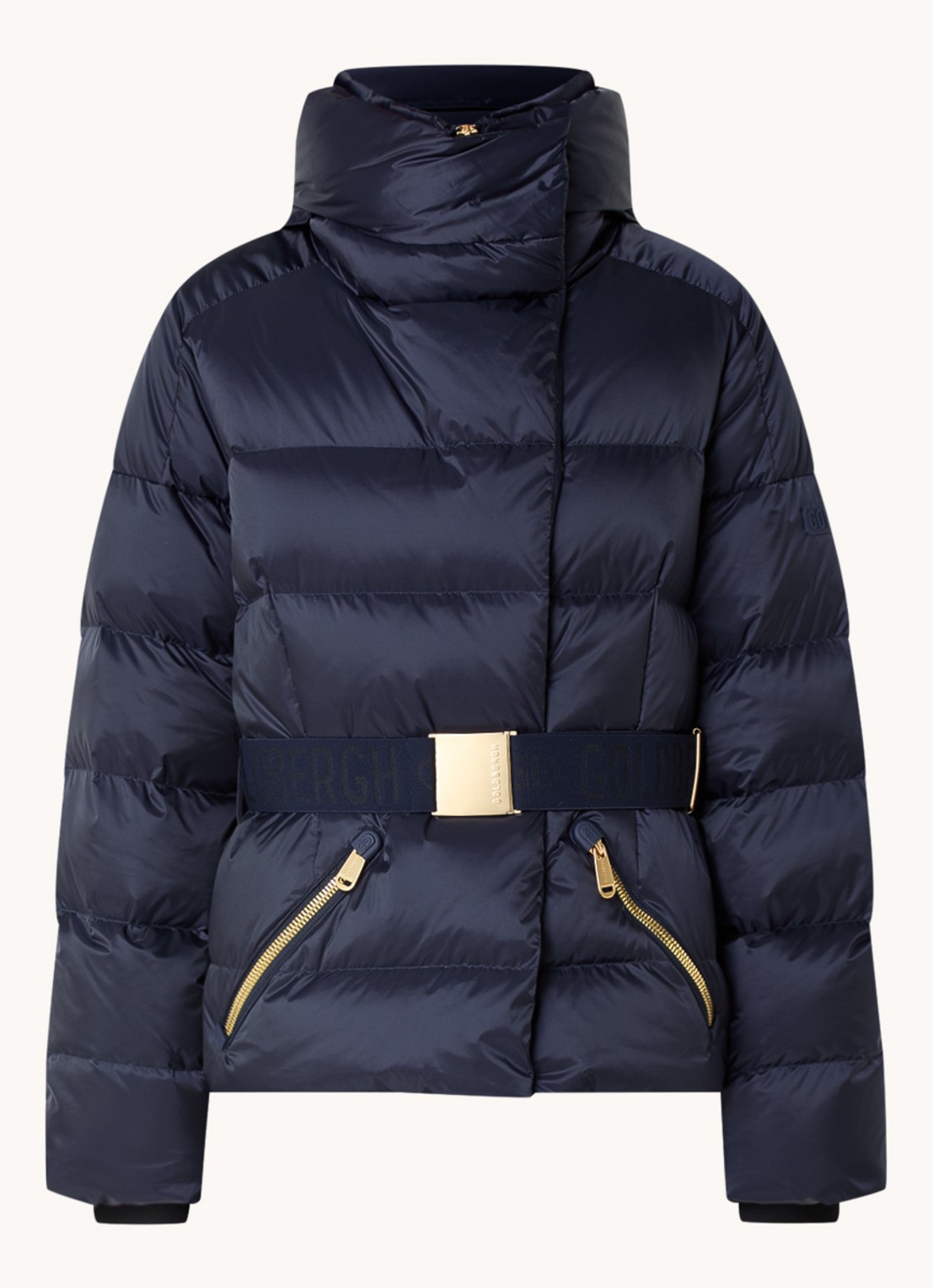 Goldbergh Bea ski-jas met ceintuur en ritszakken - voorkant 4 donkerblauw