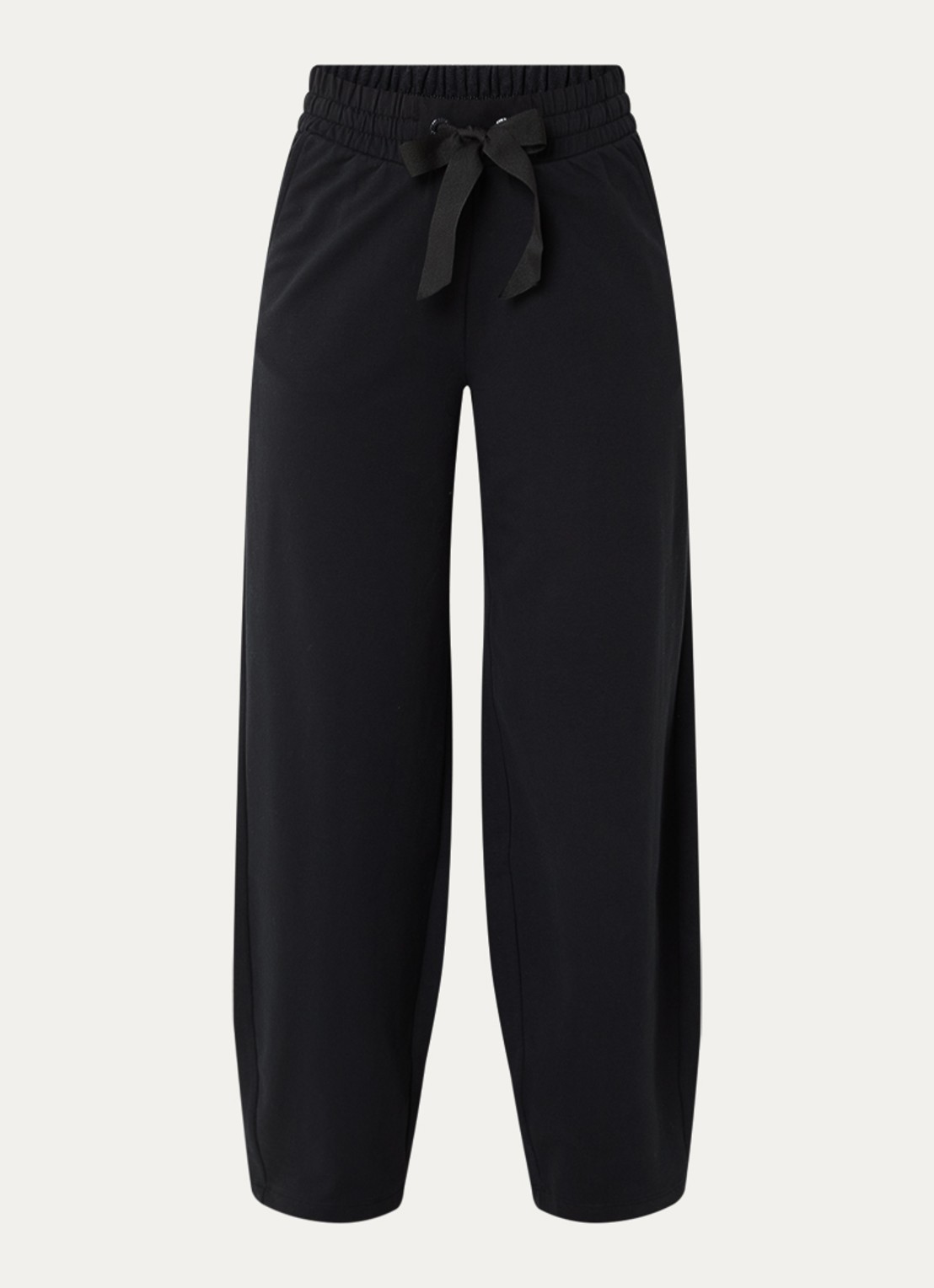 Goldbergh Bellario high waist wide fit joggingbroek met steekzakken - voorkant zwart