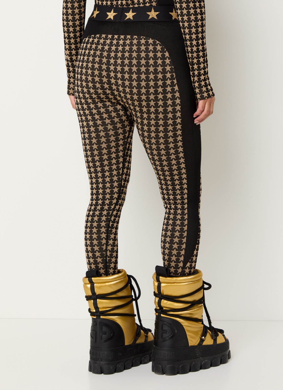 Goldbergh Celeste high waist legging met print - achterkant zwart