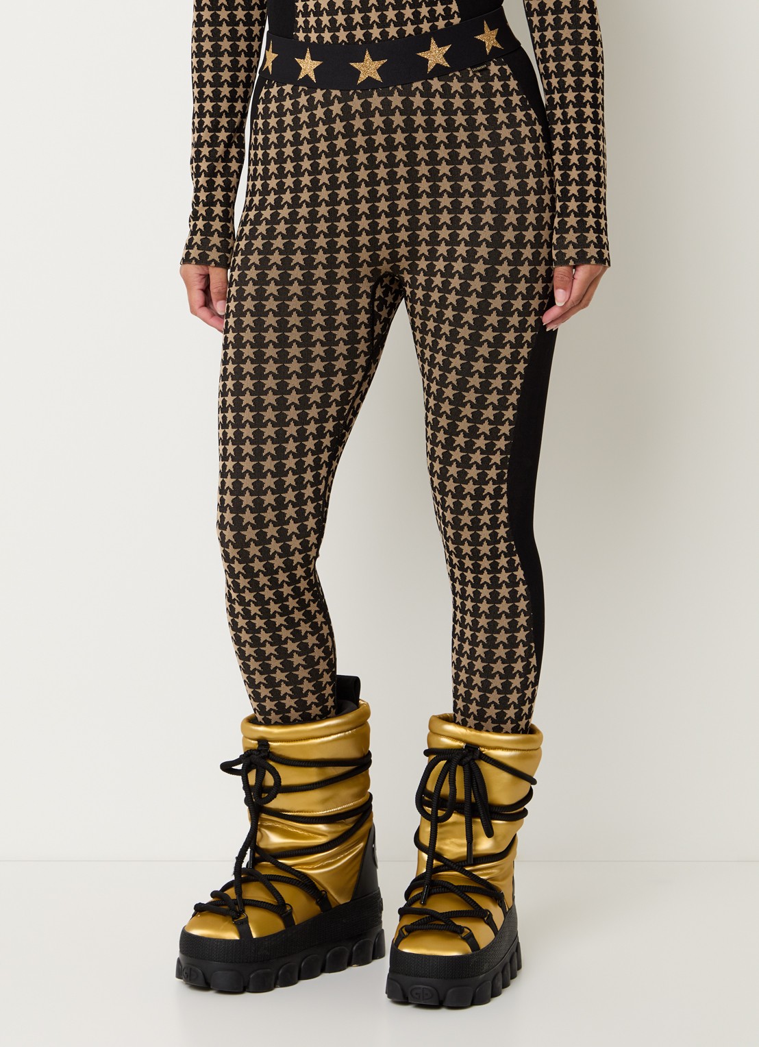 Goldbergh Celeste high waist legging met print - detail 2 zwart