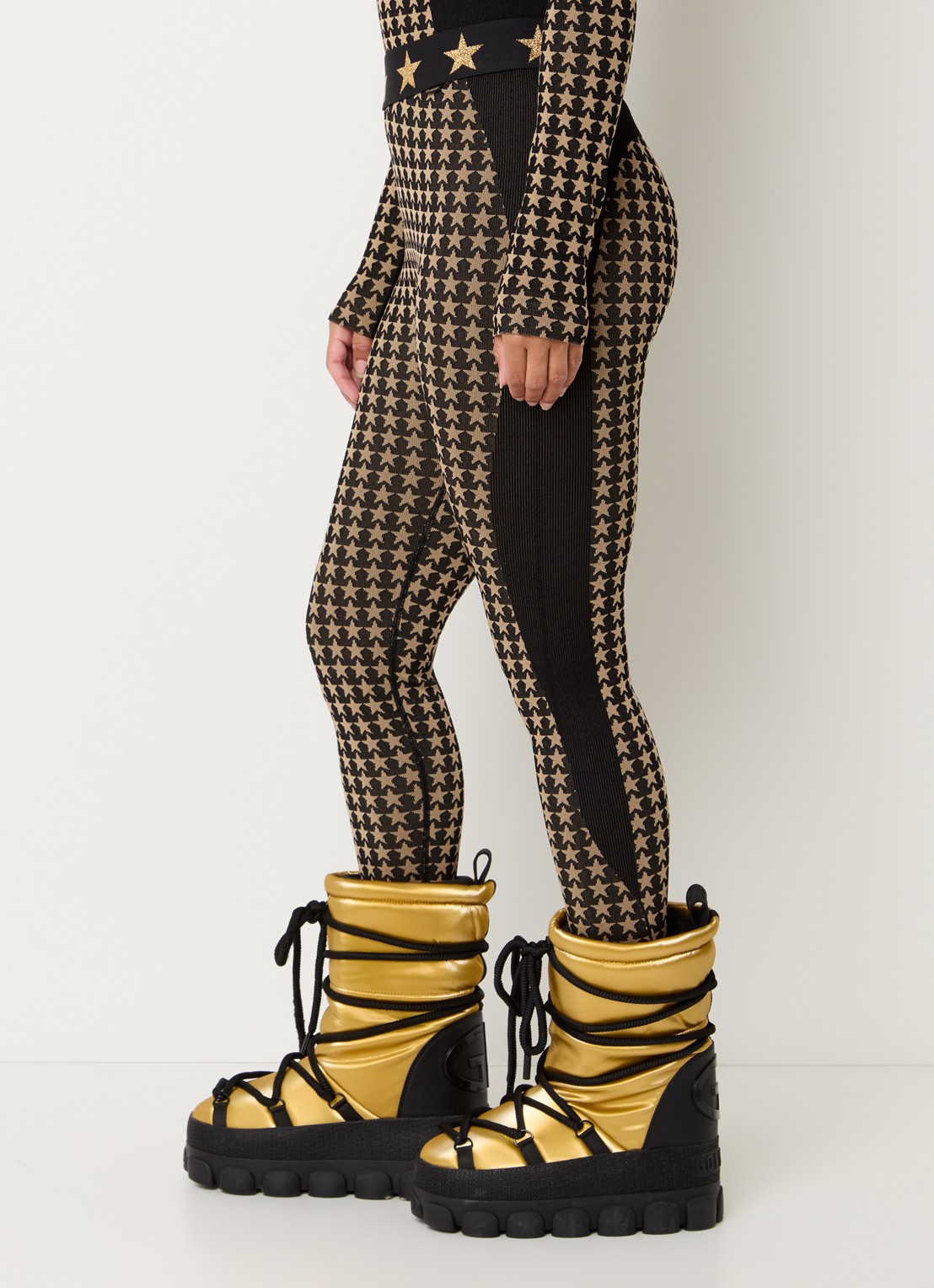 Goldbergh Celeste high waist legging met print - detail 3 zwart