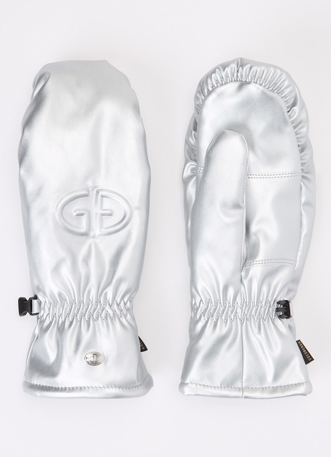 Goldbergh Charmer wanten met logo en metallic finish - voorkant zilver