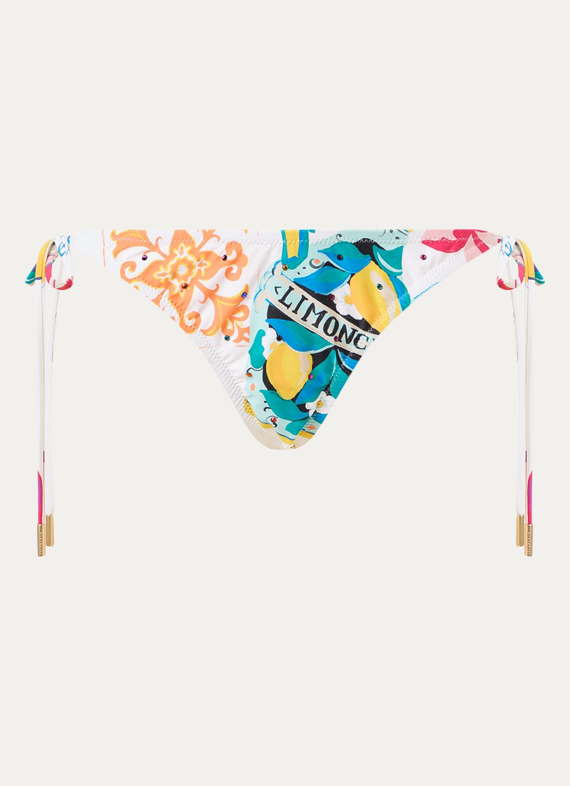 Goldbergh Chiarina bikinislip met print - voorkant 2 gebroken wit