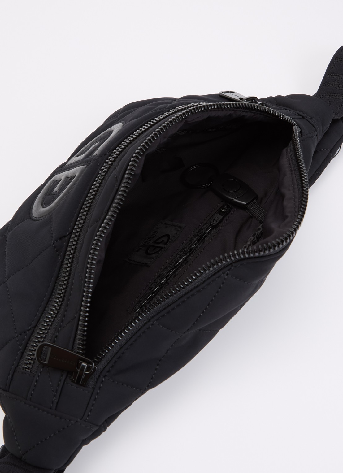 Goldbergh Col heuptas met quilt patroon - detail zwart
