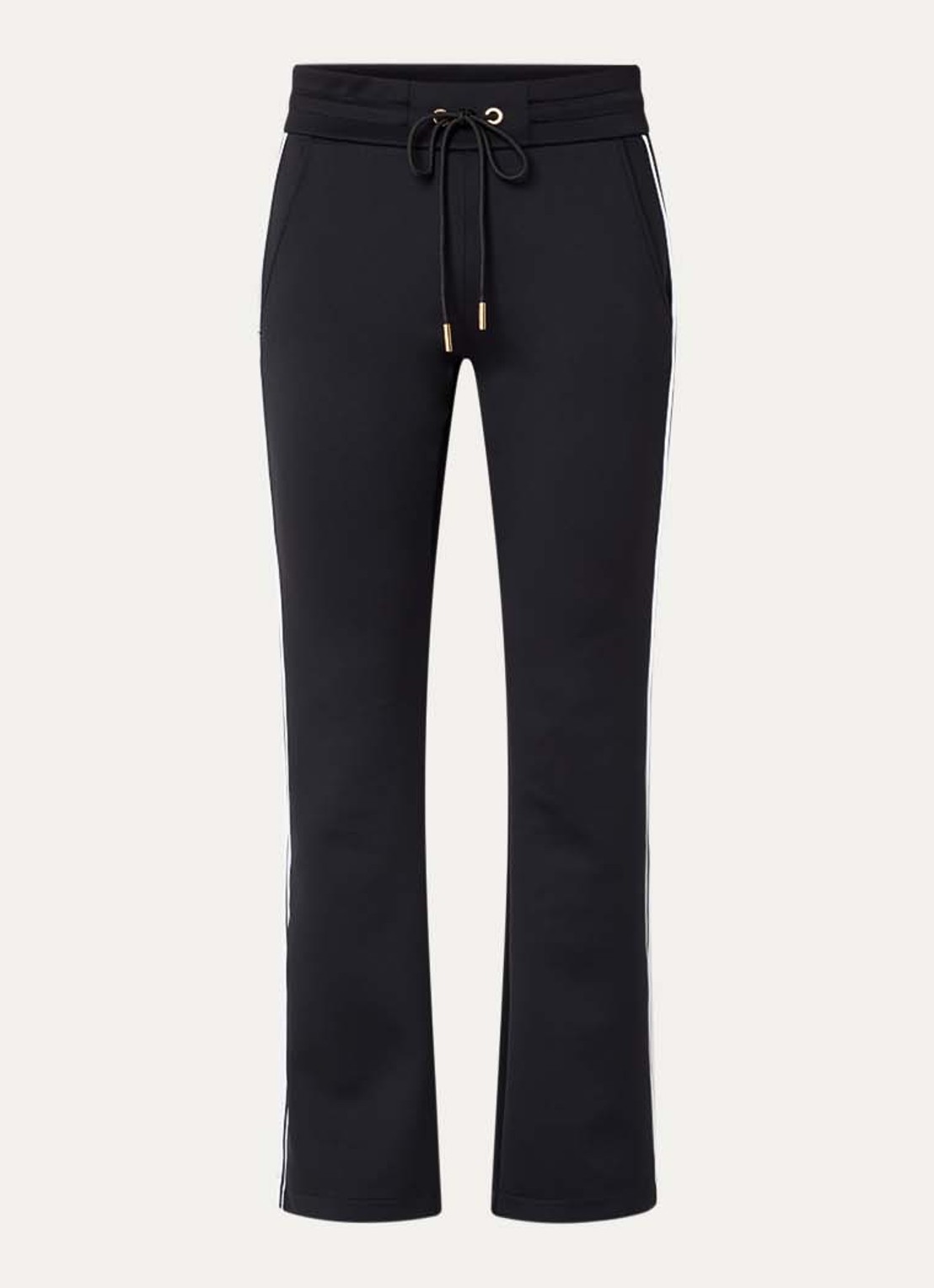 Goldbergh Elio high waist flared joggingbroek - voorkant 4 zwart