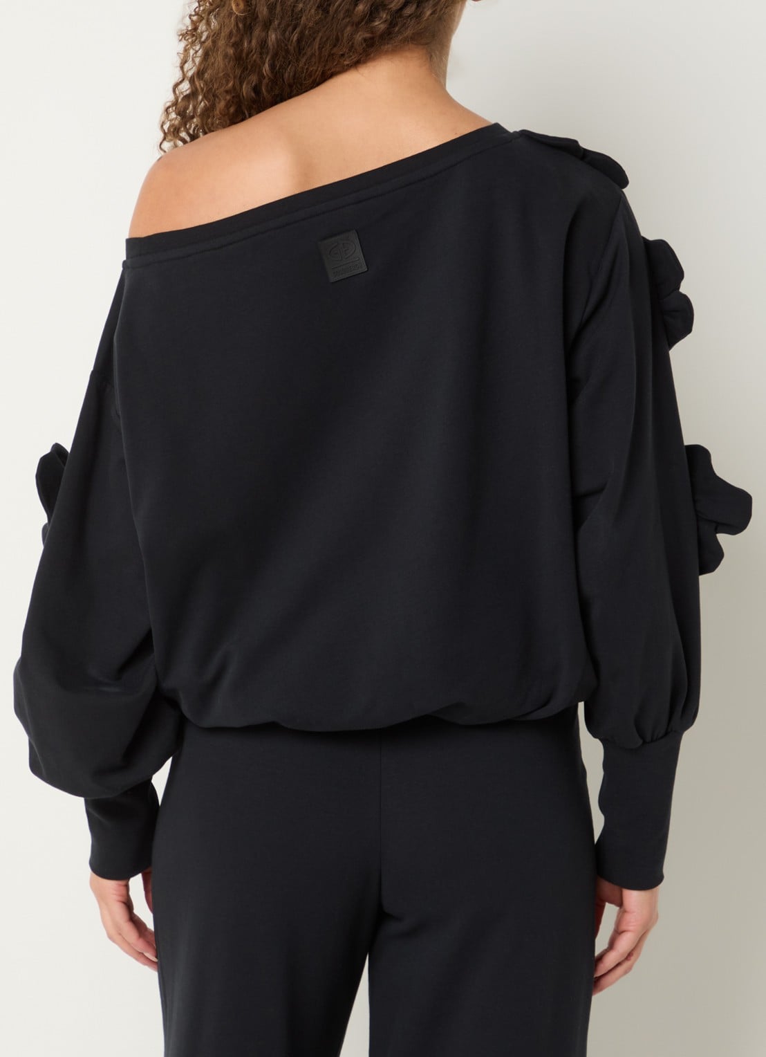 Goldbergh Fiorenzo sweater met applicatie - achterkant zwart