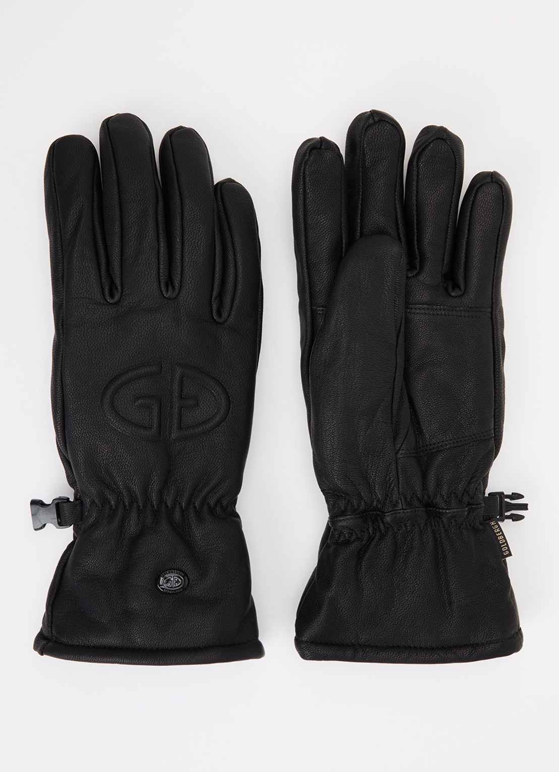 Goldbergh Freeze handschoenen van leer met logo - voorkant zwart