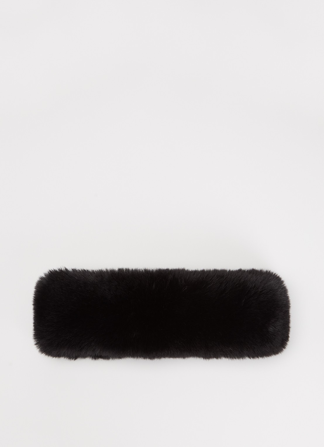 Goldbergh Froid Fluffy hoofdband van imitatiebont  - voorkant zwart