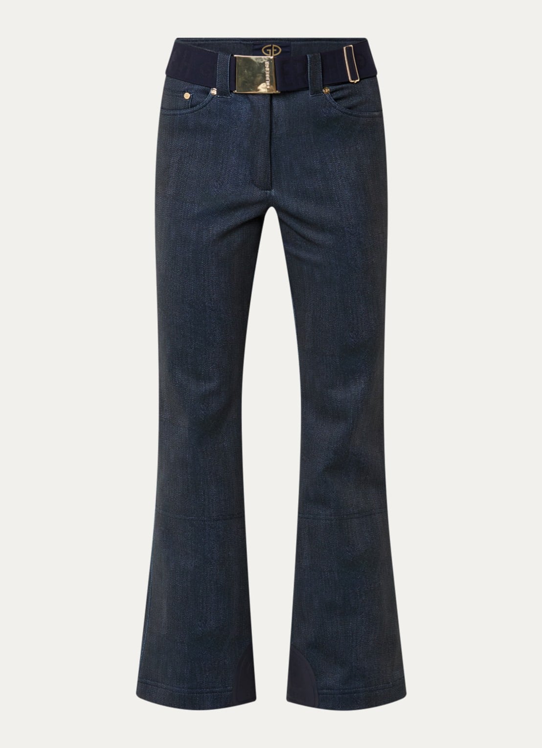 Goldbergh Fuji high waist flared fit skibroek met ritszakken - voorkant 5 jeans