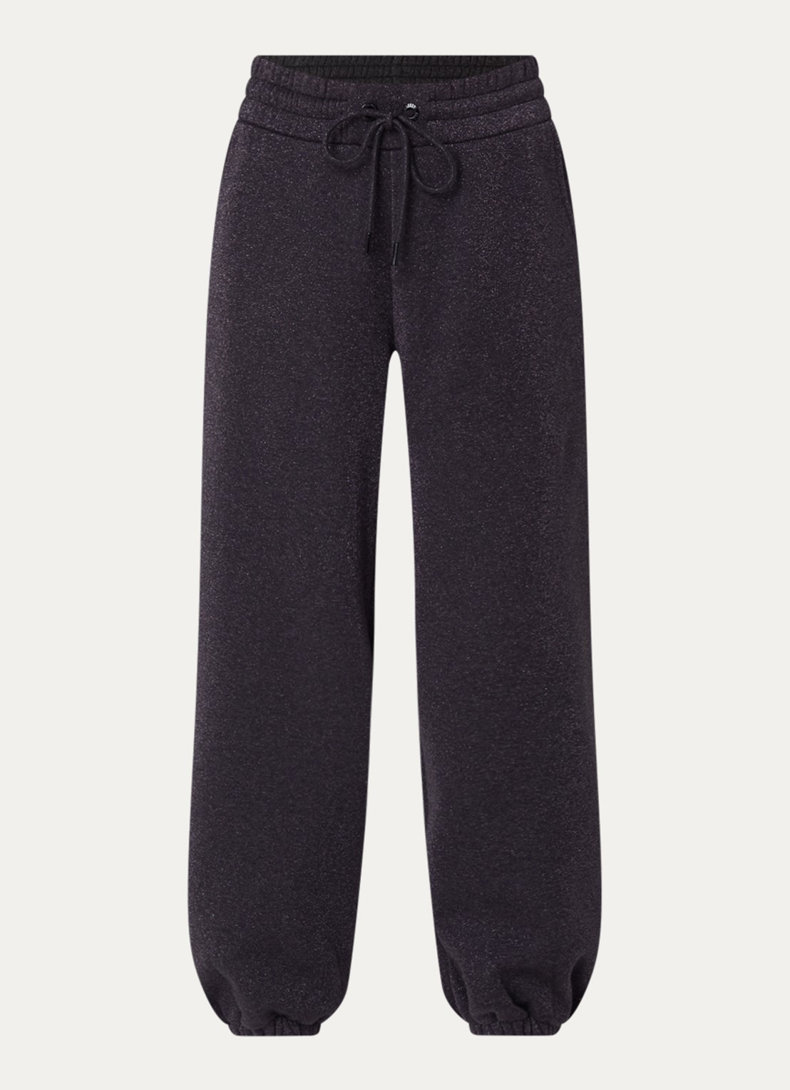 Goldbergh Glimpse high waist tapered fit joggingbroek met lurex  - voorkant antraciet