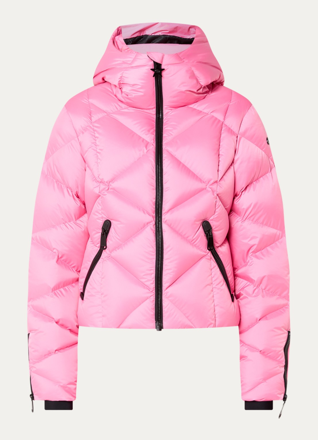 Goldbergh Harumi ski-jas met quilt patroon en ritszakken - voorkant 5 roze