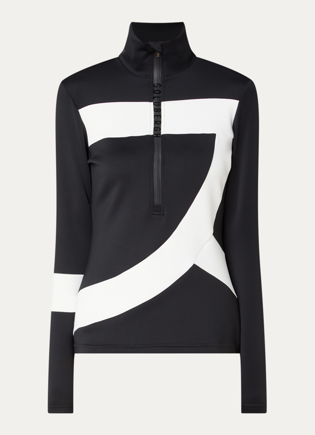 Goldbergh Kanji skipully met halve rits - voorkant 3 zwart
