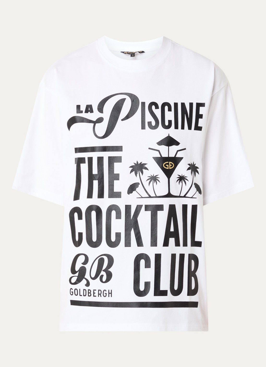 Goldbergh Kir Royal T-shirt van  katoen met print - voorkant wit