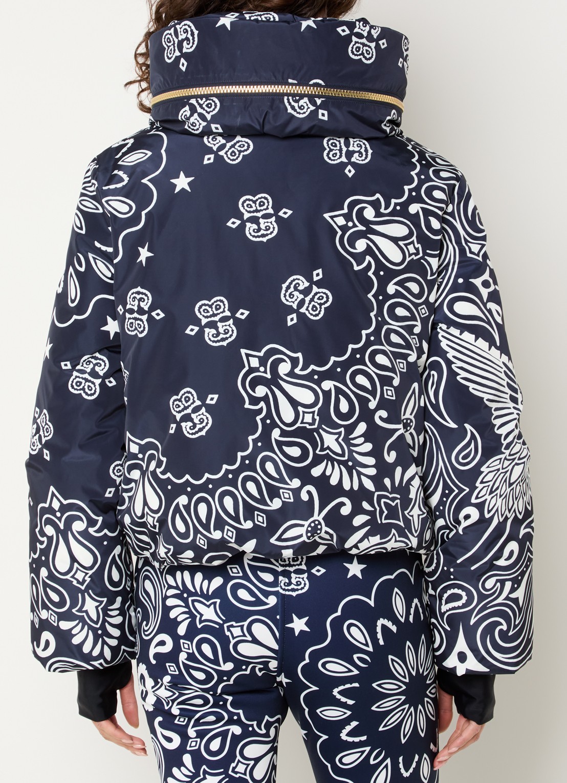 Goldbergh Kyoki ski-jas met paisley dessin - achterkant 5 donkerblauw