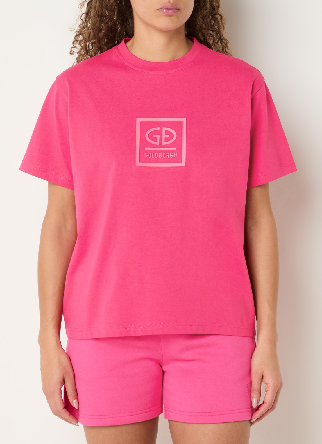 Goldbergh Legacy T-shirt met logo - detail 3 fuchsia