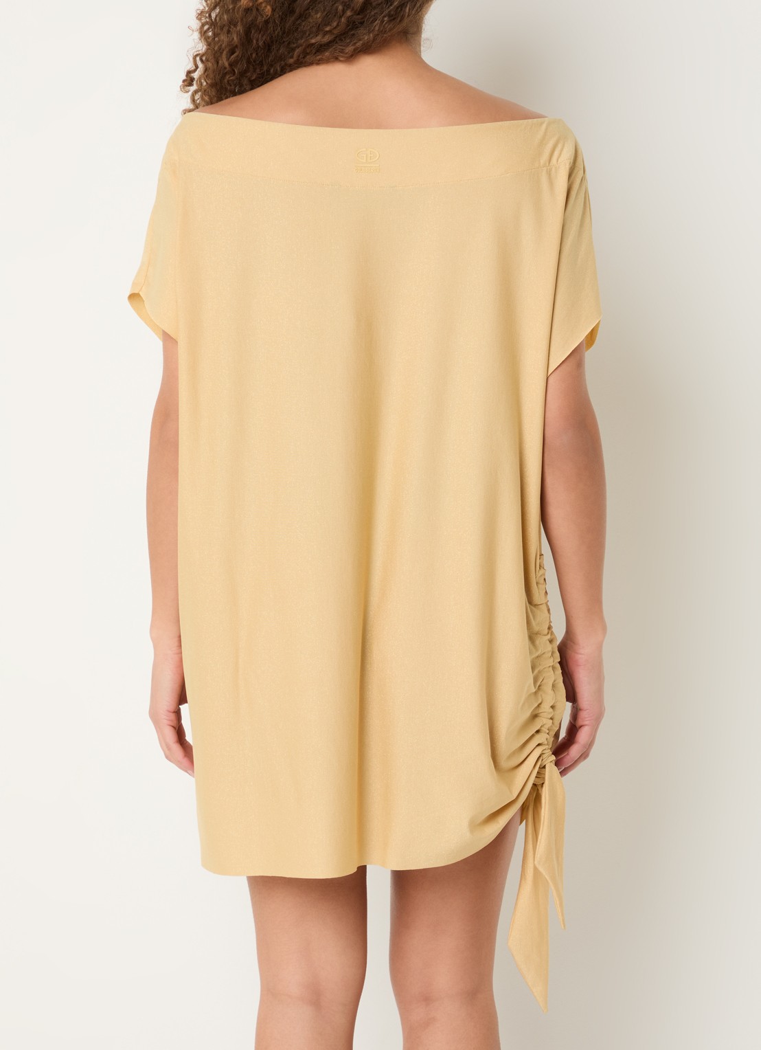 Goldbergh Leone mini jurk met lurex en gestrikt detail - achterkant 3 goud