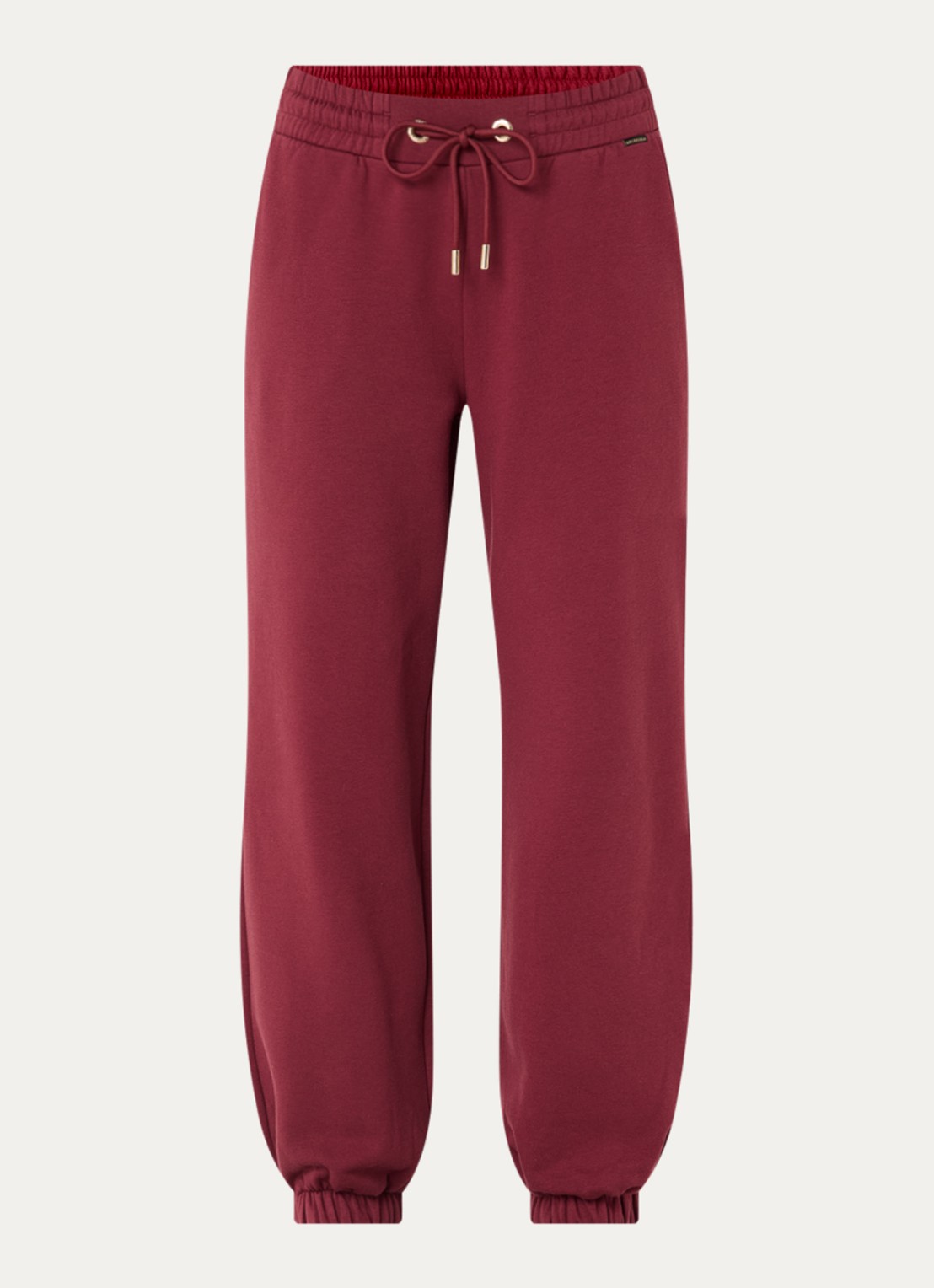 Goldbergh Luma high waist tapered fit joggingbroek met steekzakken - voorkant 3 bordeauxrood