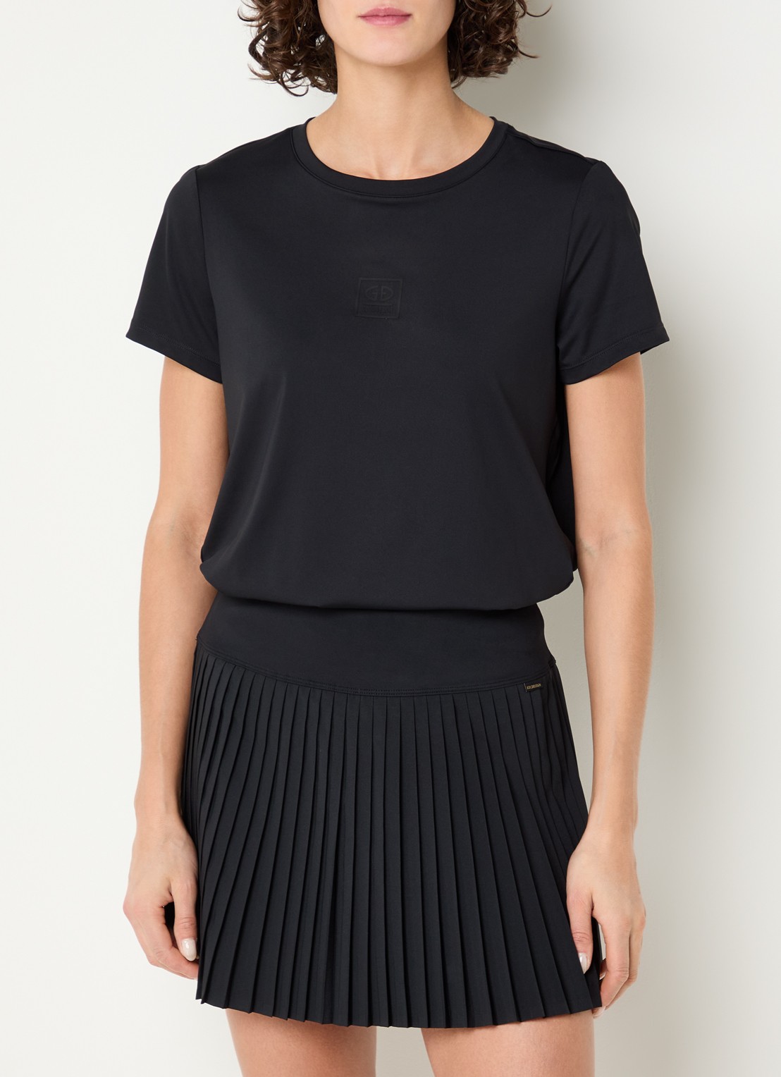 Goldbergh Novella top met plissé - detail zwart
