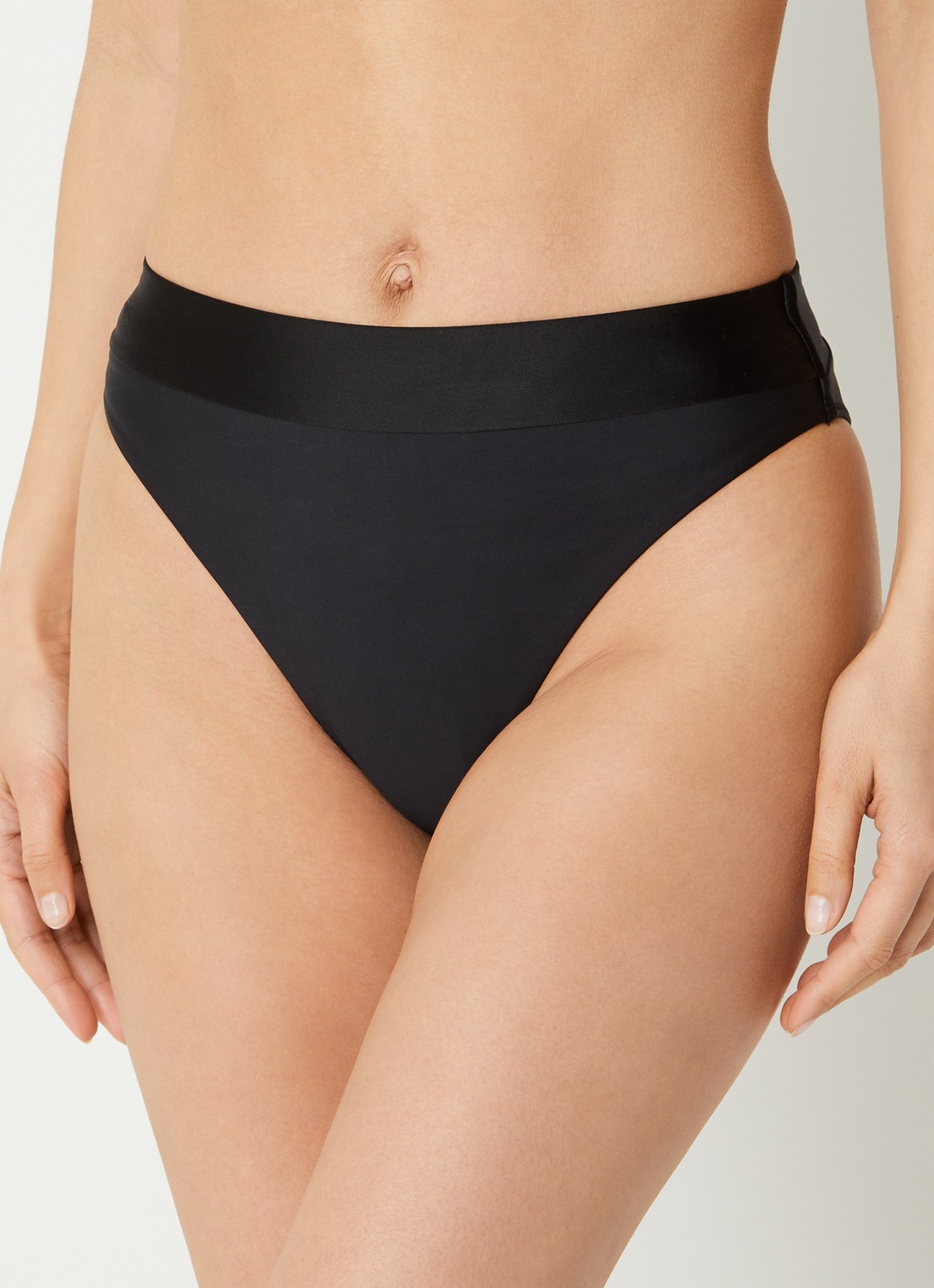 Goldbergh Oceane high waisted hipster bikinislip - voorkant 3 zwart