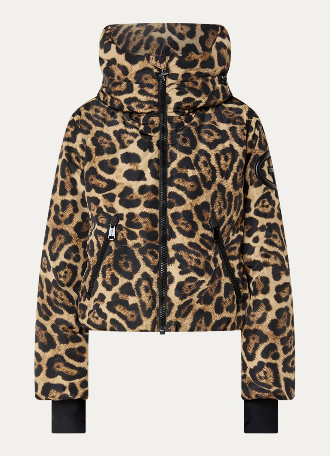 Goldbergh Pantera ski-jas met panterprint en ritszakken - voorkant 6 bruin