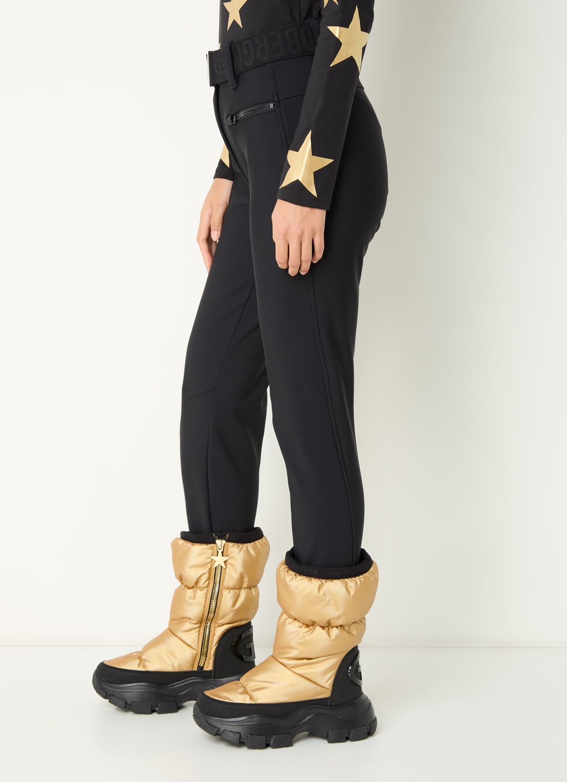 Goldbergh Paris high waist slim fit skibroek met ceintuur - detail 10 zwart