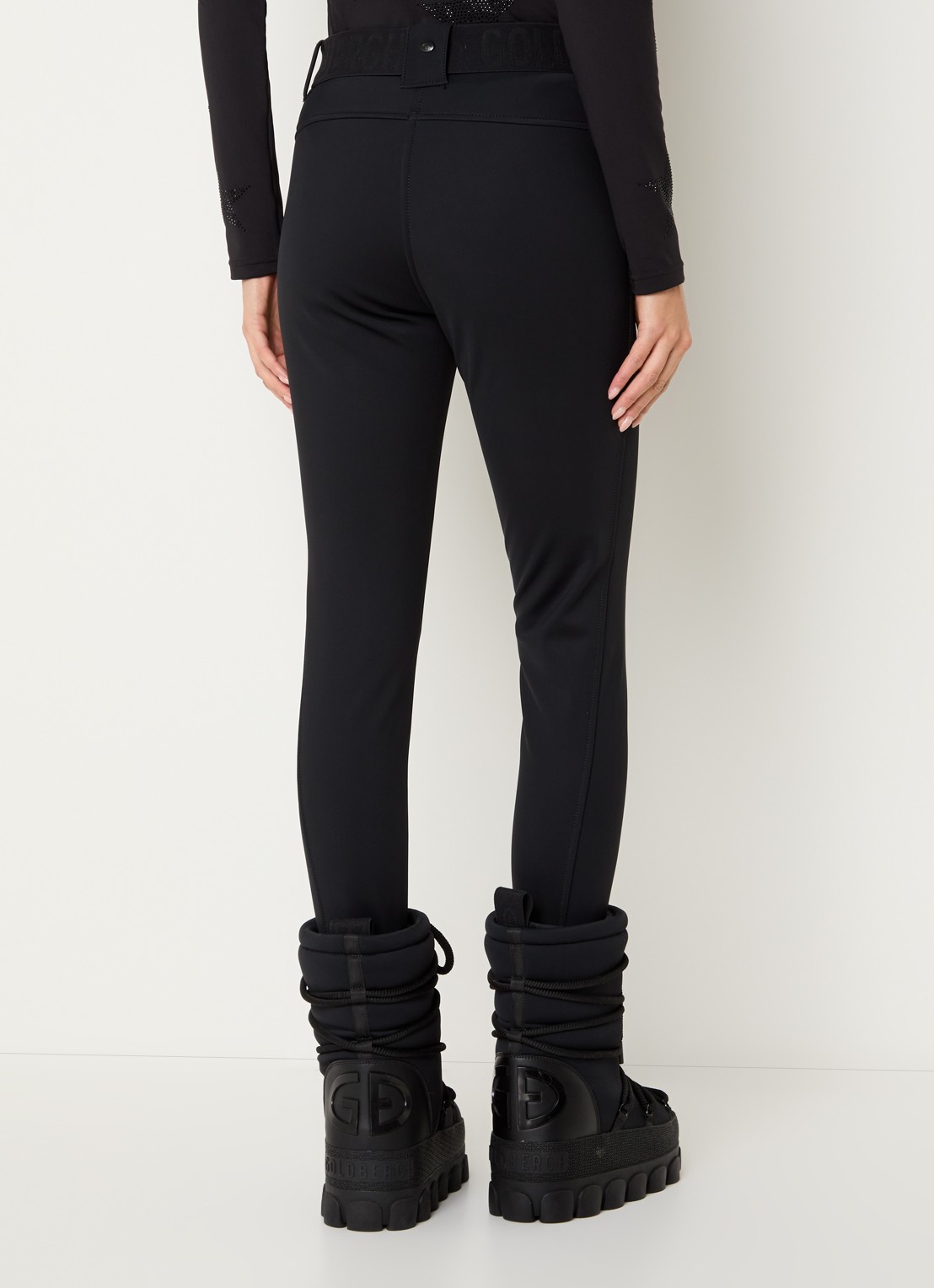 Goldbergh Paris high waist slim fit skibroek met ritszakken - achterkant 6 zwart