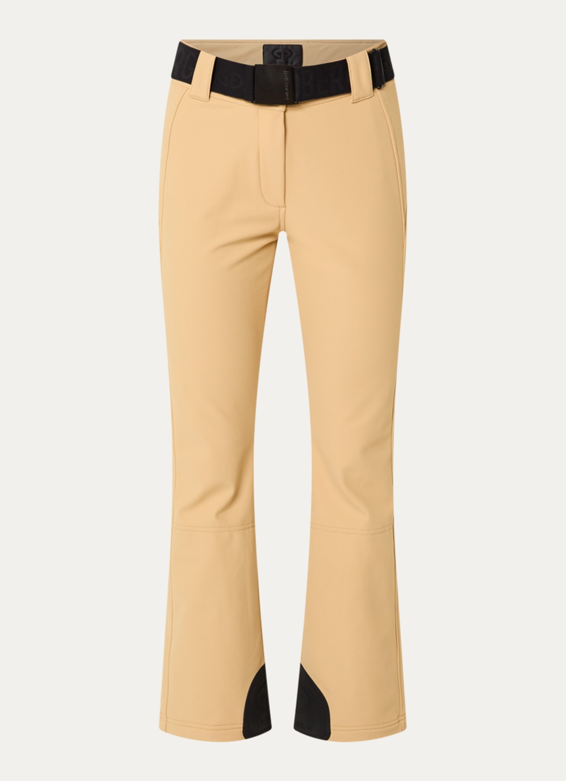 Goldbergh Pippa high waist flared fit skibroek met ritszakken - voorkant 5 camel