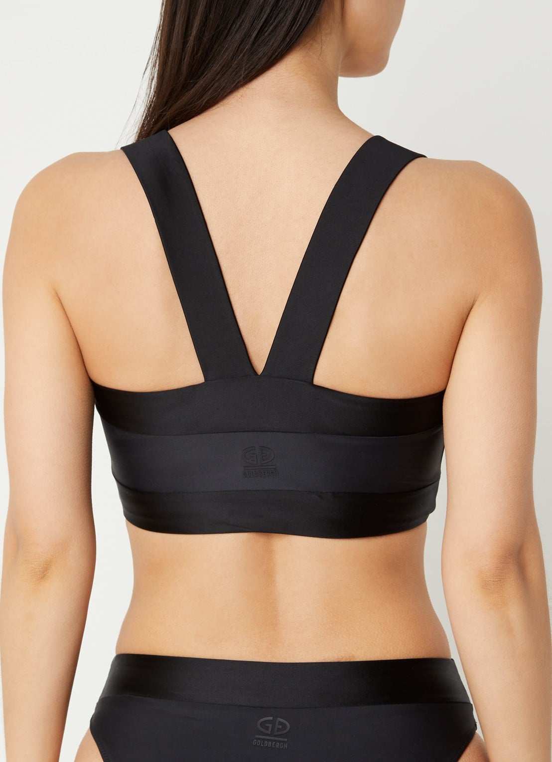 Goldbergh Plonge bandeau bikinitop met uitneembare vulling - achterkant 3 zwart