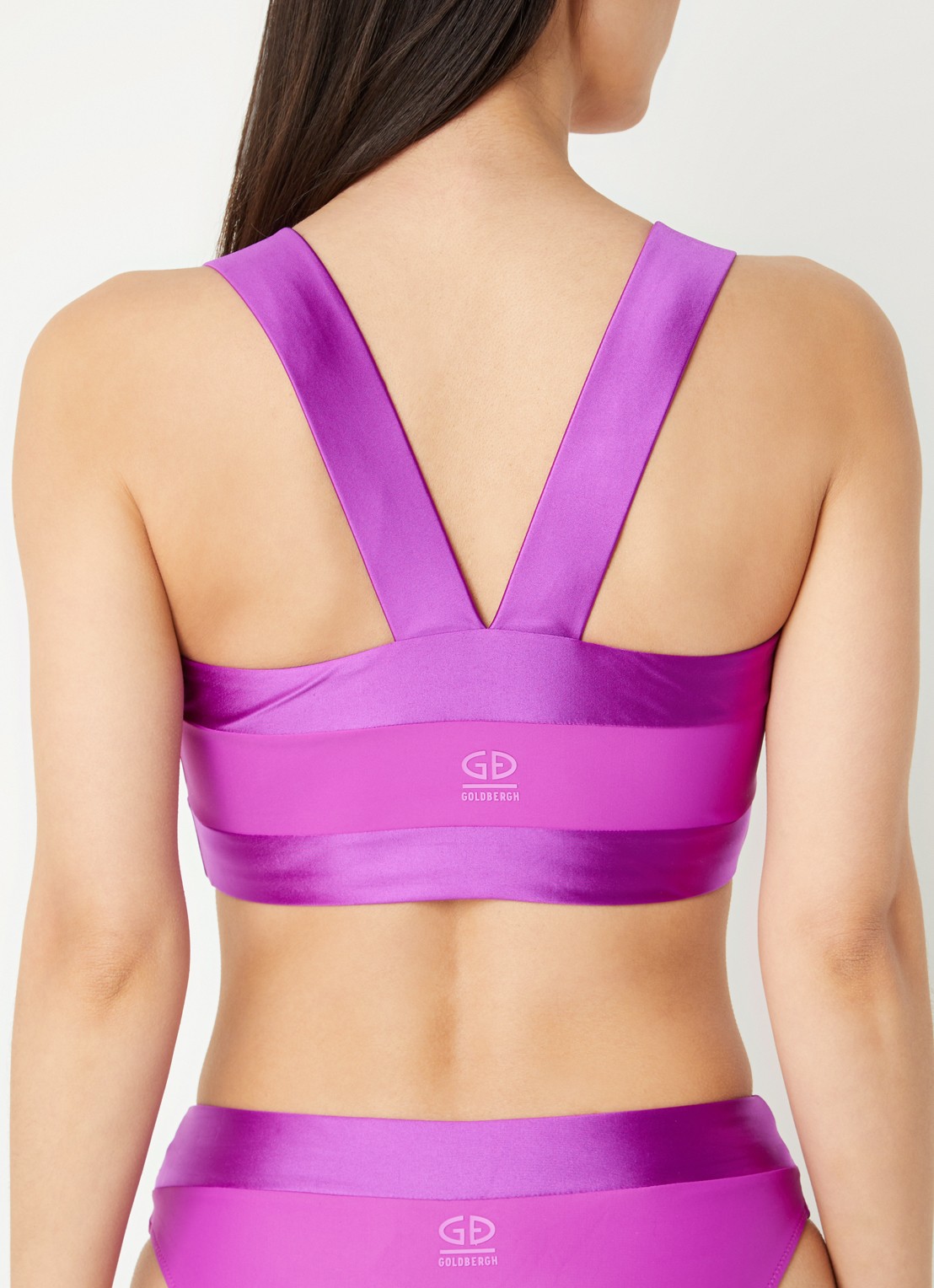 Goldbergh Plonge bandeau bikinitop met uitneembare vulling - achterkant 3 violet
