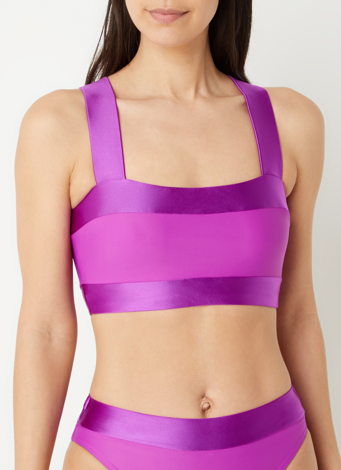 Goldbergh Plonge bandeau bikinitop met uitneembare vulling - voorkant 2 violet