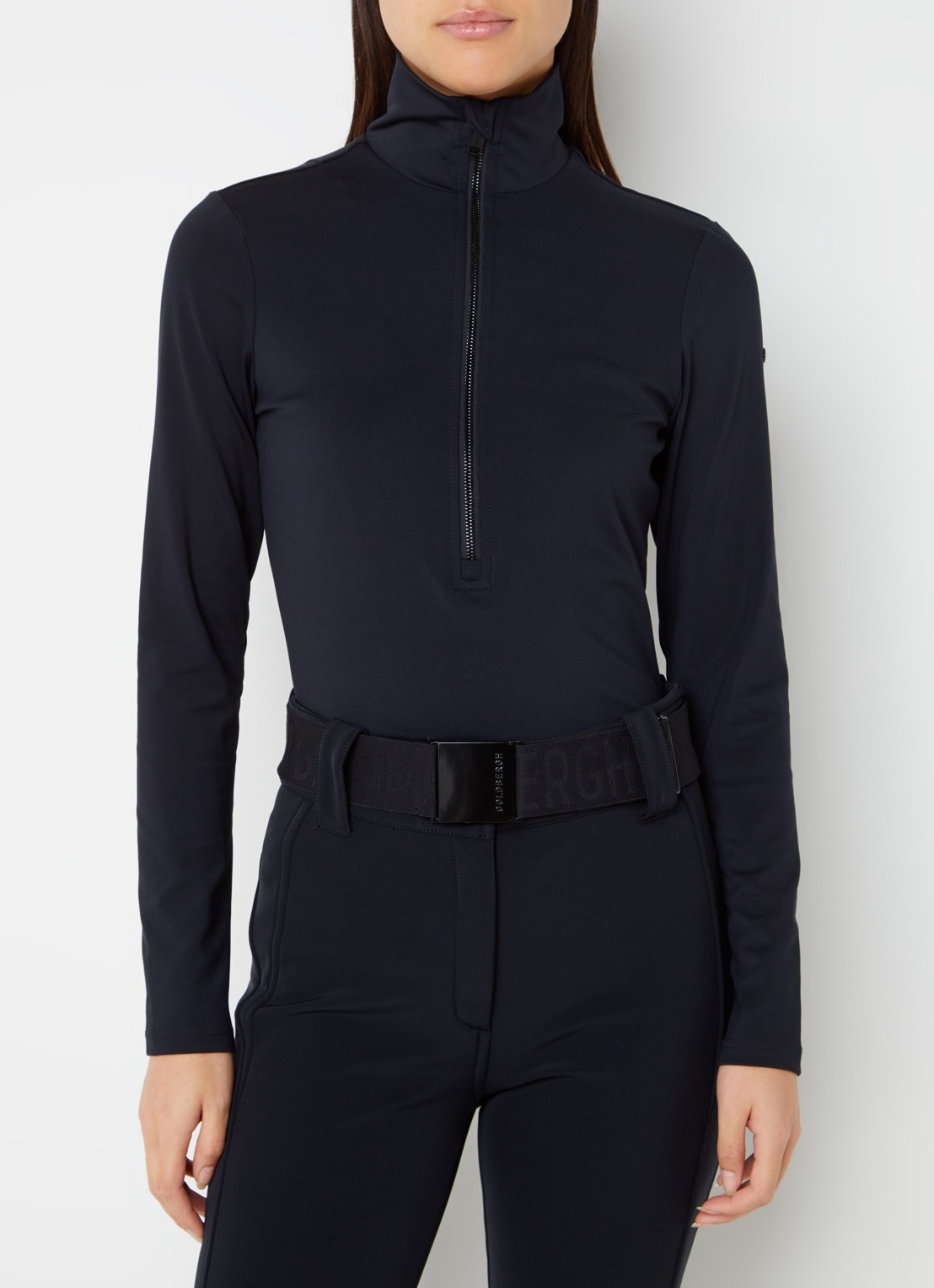 Goldbergh Poppy ski body met halve rits - detail 2 zwart