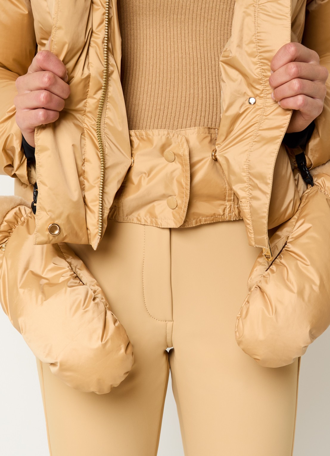 Goldbergh Rin ski-jas met details van imitatiebont en capuchon - detail 5 camel
