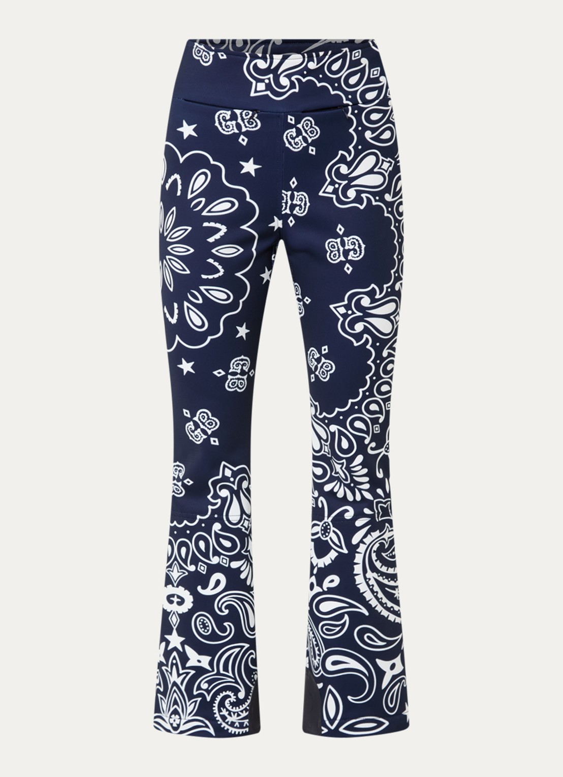 Goldbergh Shiro high waist flared fit skibroek met afneembare bretels - voorkant 6 donkerblauw