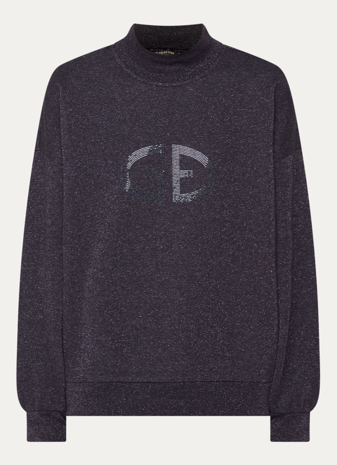 Goldbergh Sizzle sweater met logo en strass - voorkant 2 antraciet