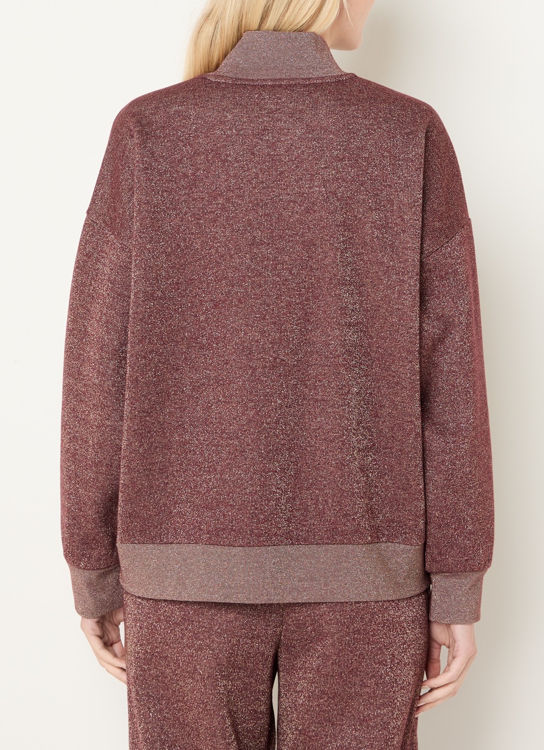 Goldbergh Sizzle sweater met logo en strass - achterkant 4 bordeauxrood
