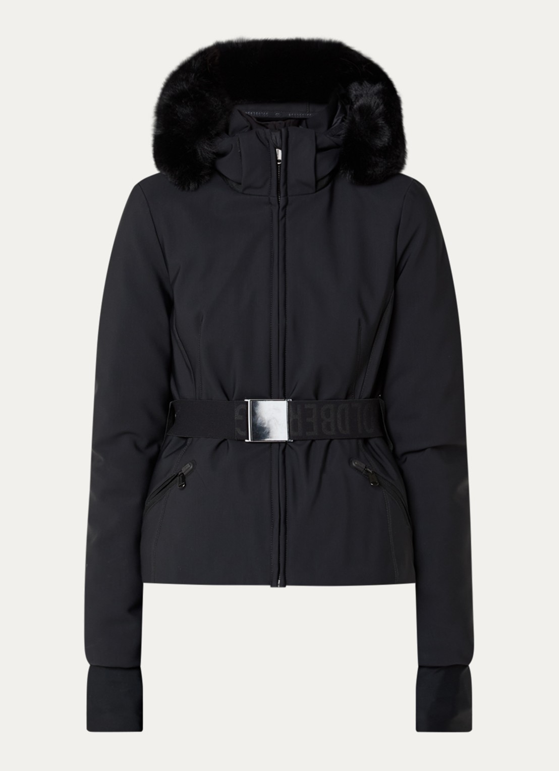 Goldbergh Ski-jas met capuchon en ritszakken - voorkant 5 zwart