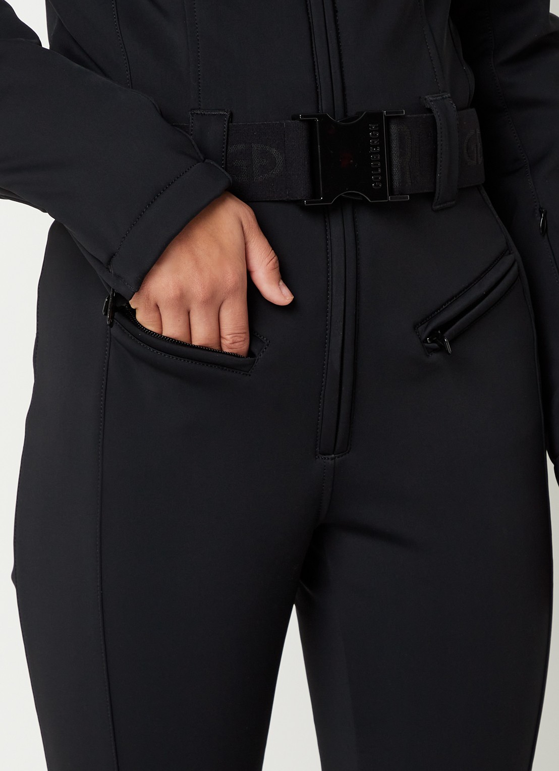 Goldbergh Softshell skipak met capuchon - detail 7 zwart